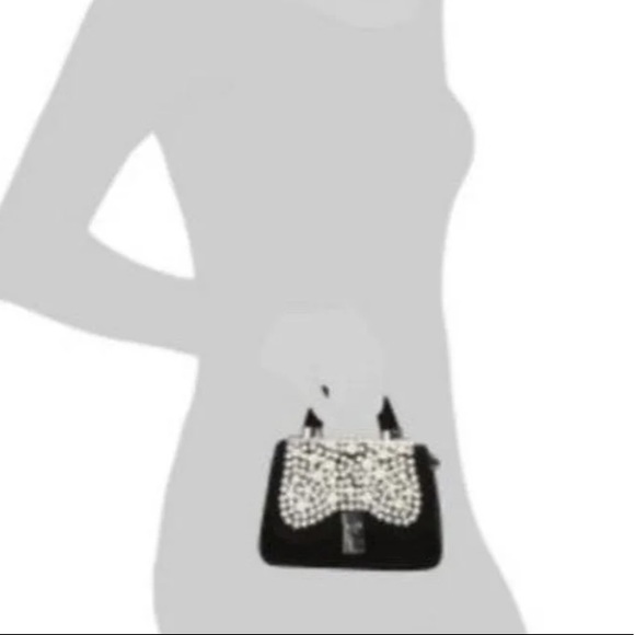Zara Velvet Mini Pearl Crossbody Convertible Bag - Picture 8 of 8
